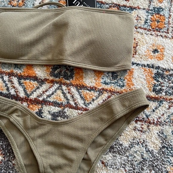 NWT Zaful Khaki Green Neutral Bikini Set - Picture 2 of 8
